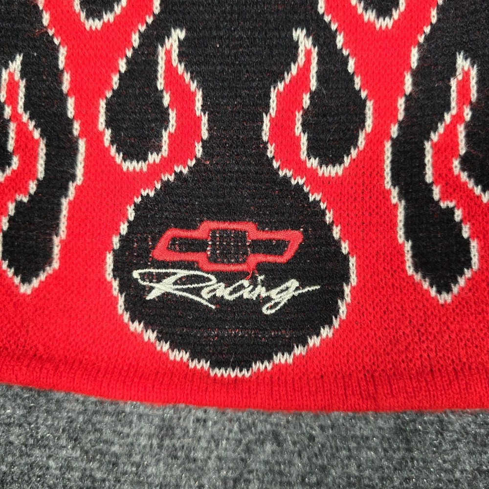 Vintage Y2K Flame Beanie Chevrolet Racing Acrylic Chevy Skater - Picture 3 of 6